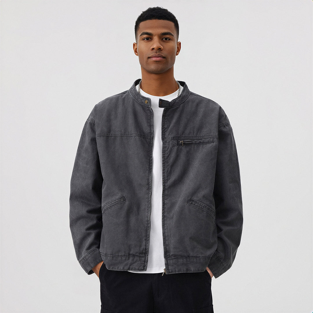Men's Contrast Collar Corduroy Denim Jacket