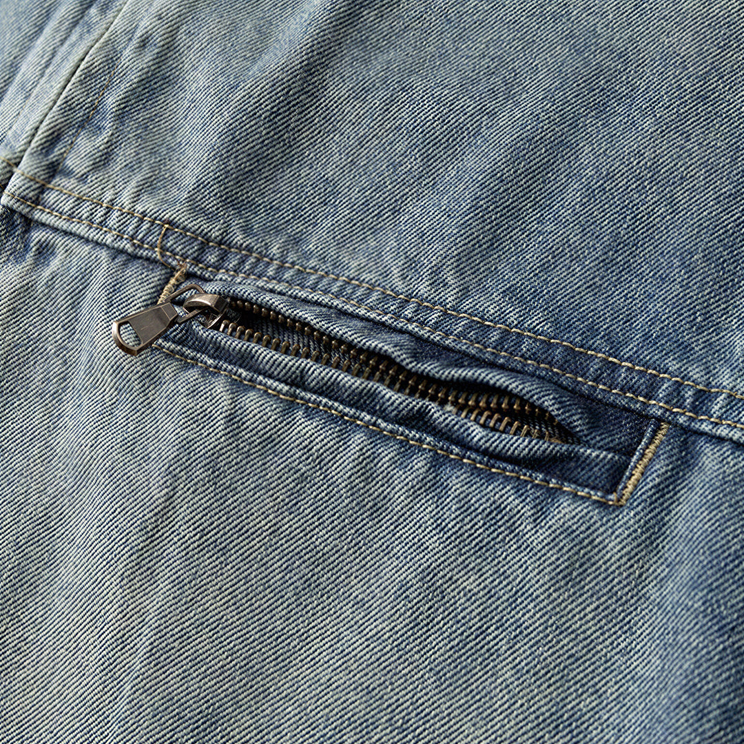 Men's Contrast Collar Corduroy Denim Jacket