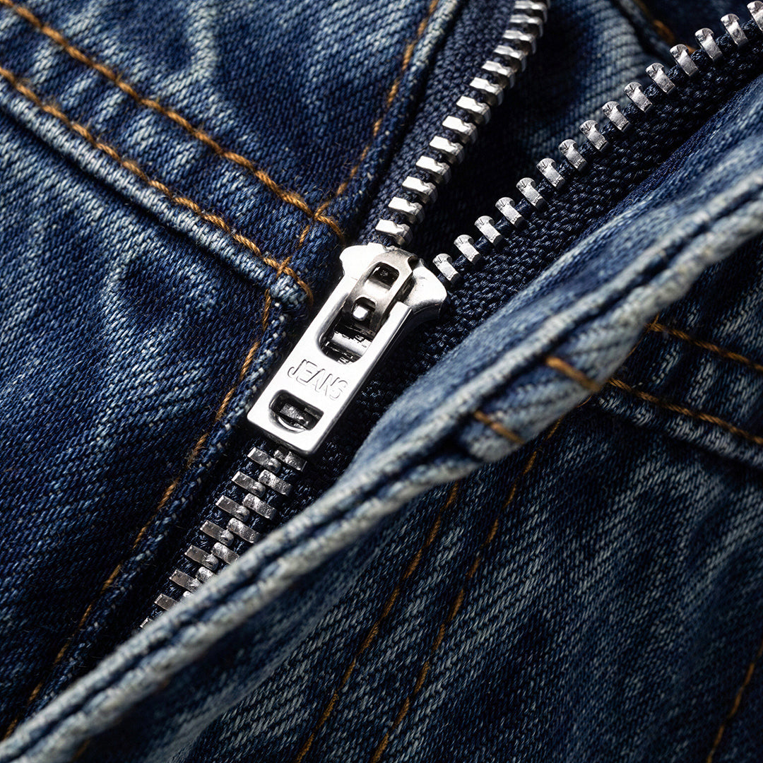 Men's Spring Vintage Washed Carpenter Straight Leg Jeans