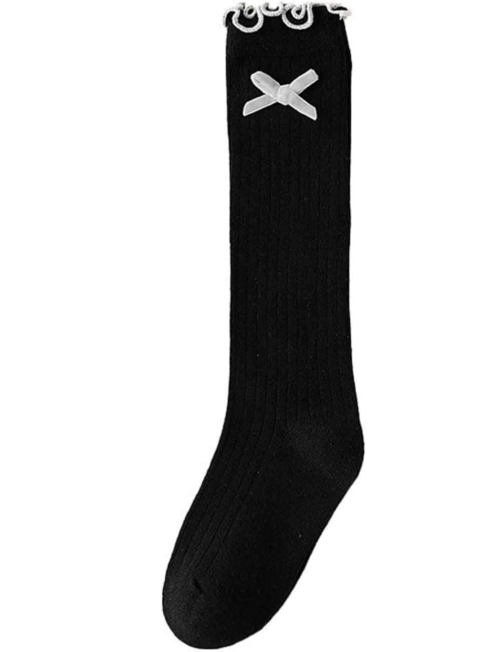 Ladies Cute Ruffle Bow Knee High Socks
