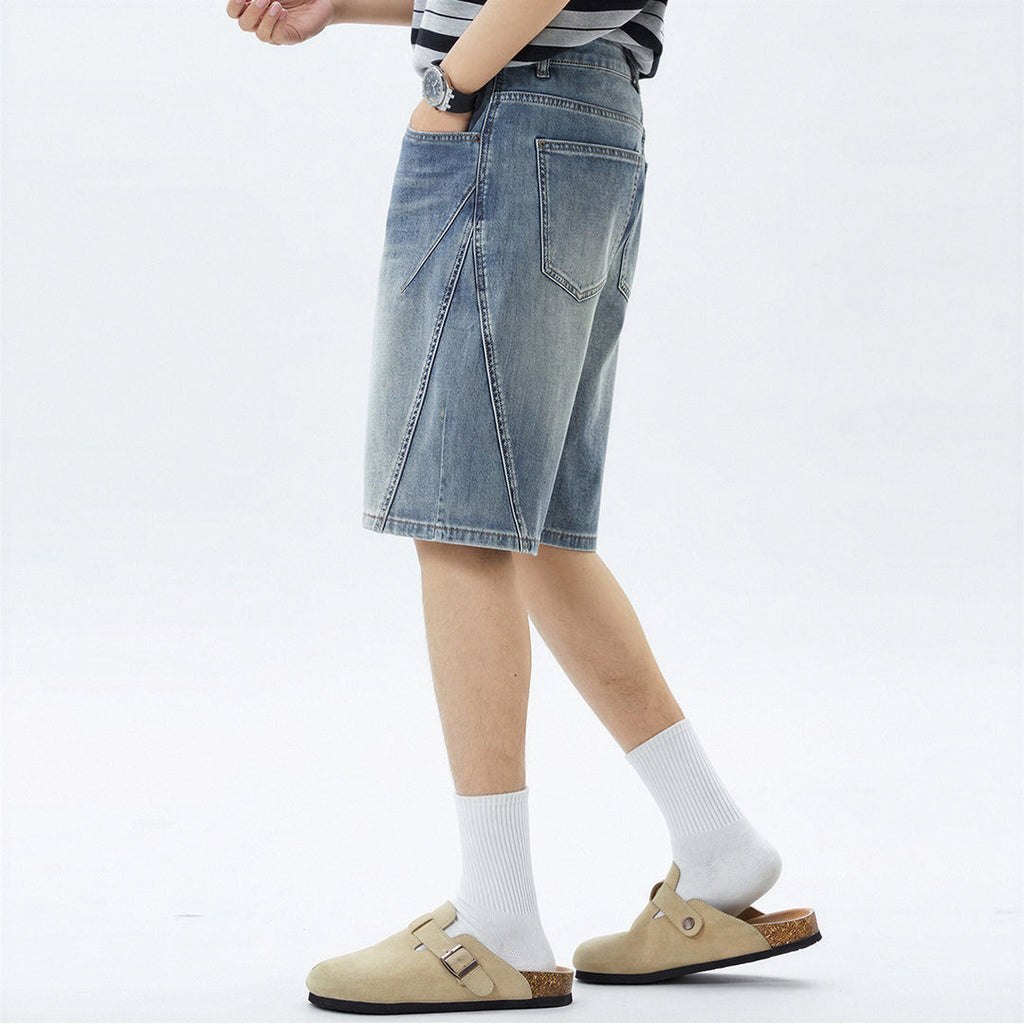 Men's Summer Vintage Washed Straight Denim Shorts