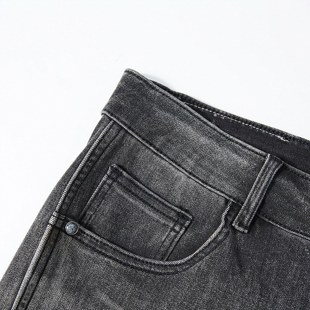 Men's Summer Gradient Grey Washed Straight Denim Shorts