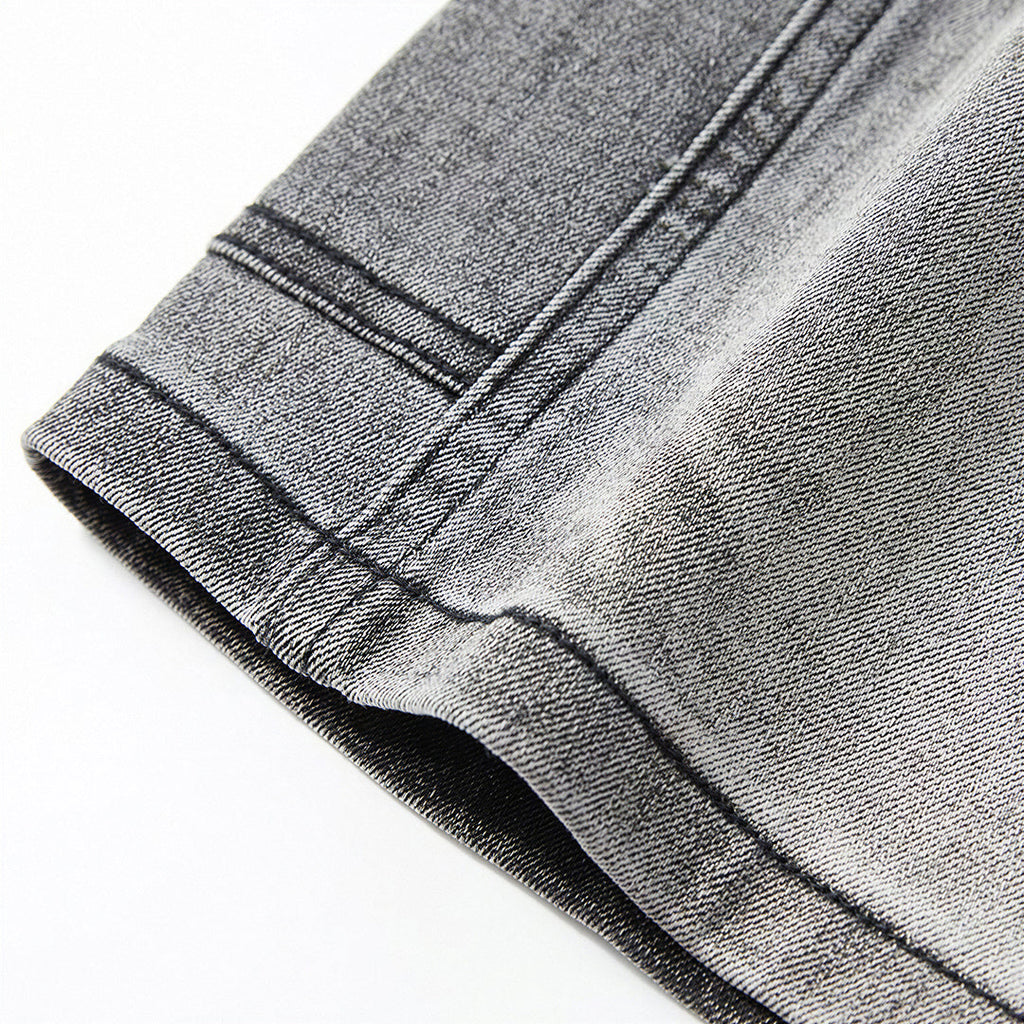 Men's Summer Gradient Grey Washed Straight Denim Shorts