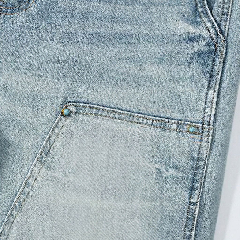 Men's Spring Light Blue Carpenter Washed Straight Jeans