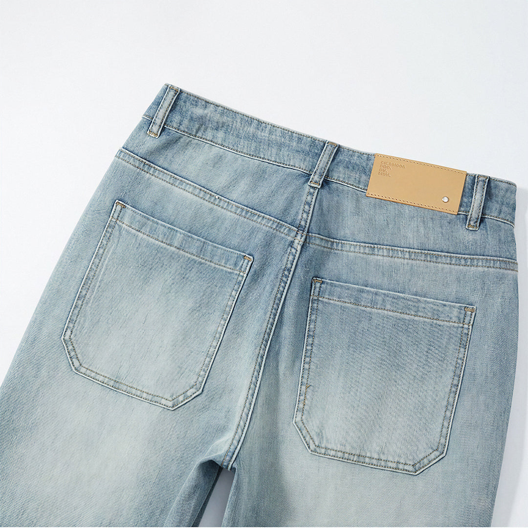 Men's Spring Light Blue Carpenter Washed Straight Jeans