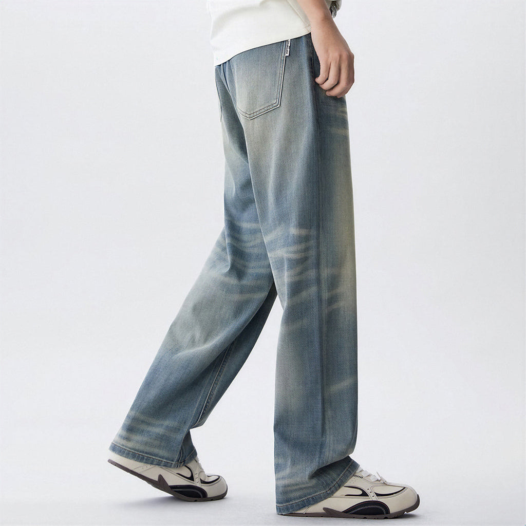 Men's Spring Vintage Gradient Washed Straight Leg Jeans