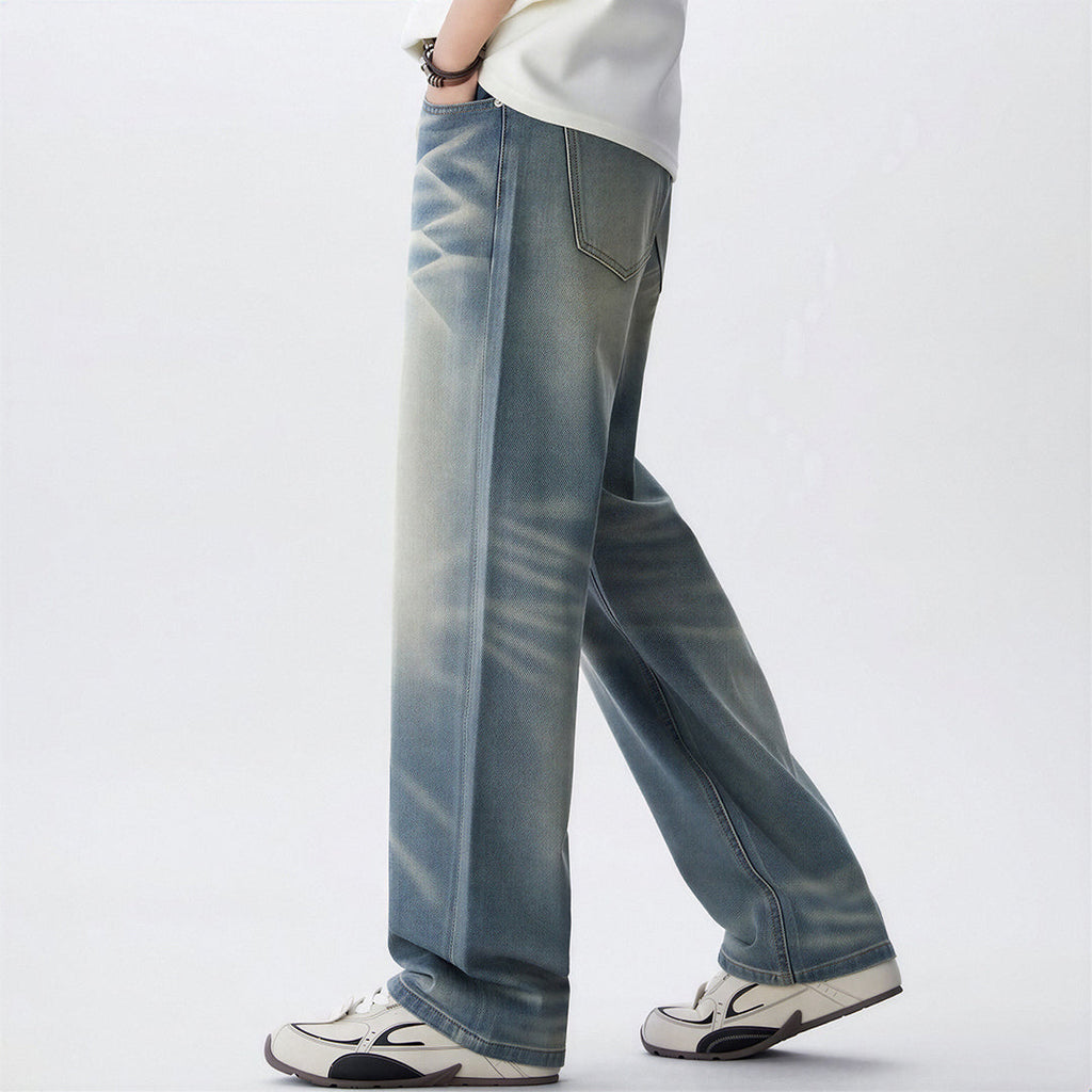 Men's Spring Vintage Gradient Washed Straight Leg Jeans