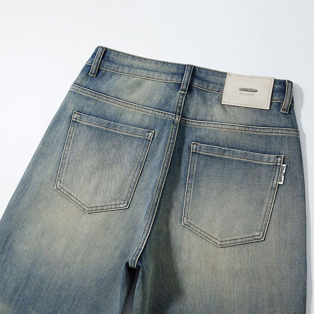 Men's Spring Vintage Gradient Washed Straight Leg Jeans