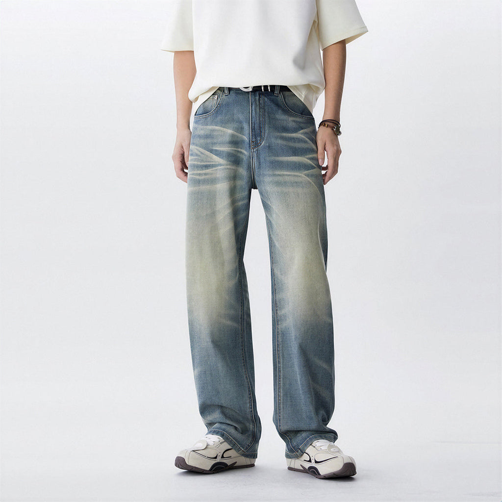 Men's Spring Vintage Gradient Washed Straight Leg Jeans