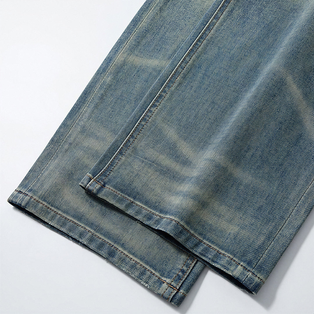 Men's Spring Vintage Gradient Washed Straight Leg Jeans