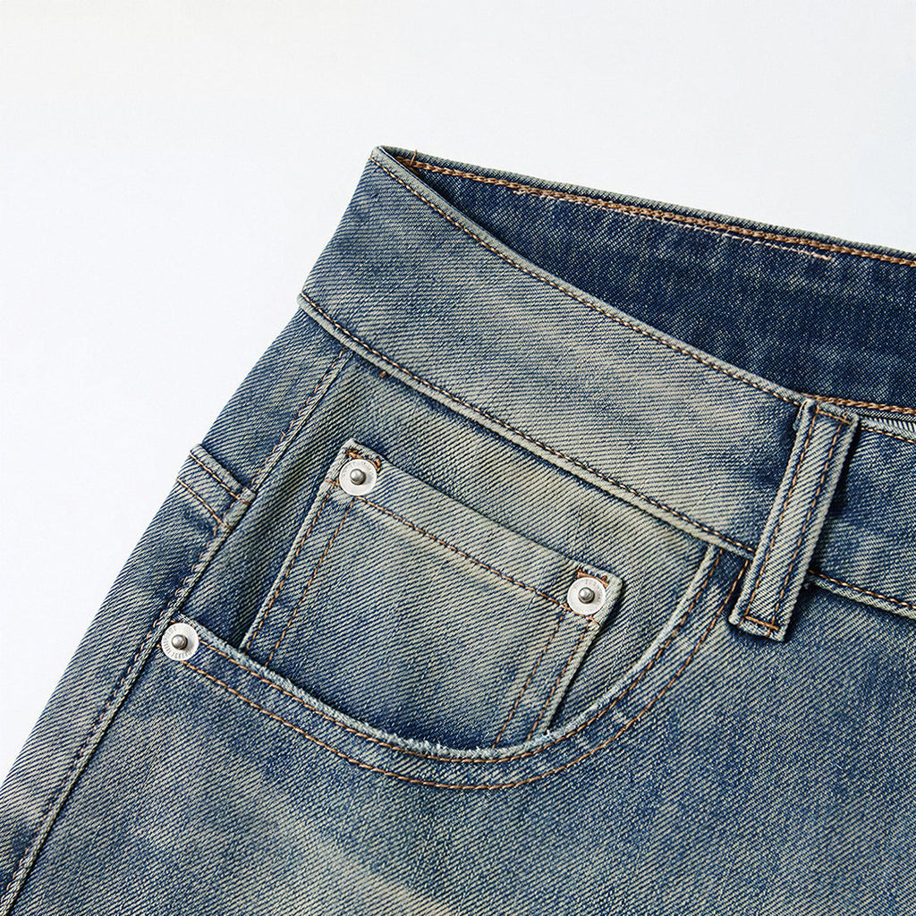Men's Spring Vintage Gradient Washed Straight Leg Jeans