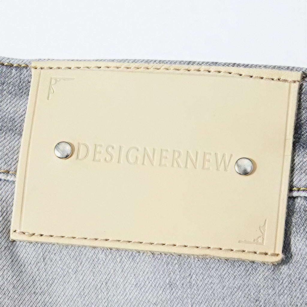 Men's Spring Light Grey Washed Straight Leg Denim Jeans