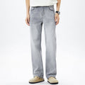 Men's Spring Light Grey Washed Straight Leg Denim Jeans