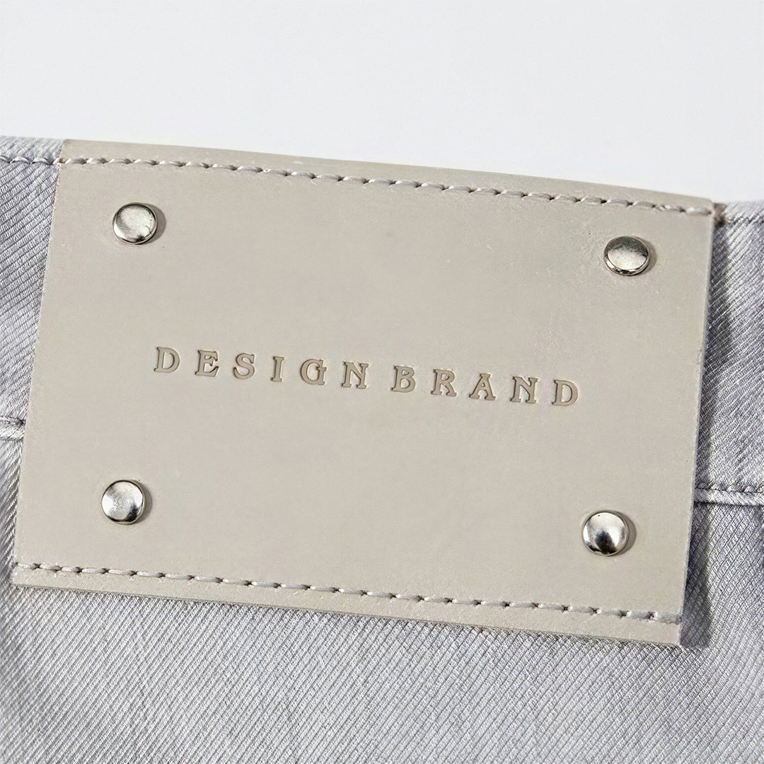 Men's Spring Light Grey Splatter Print Straight Denim Jeans