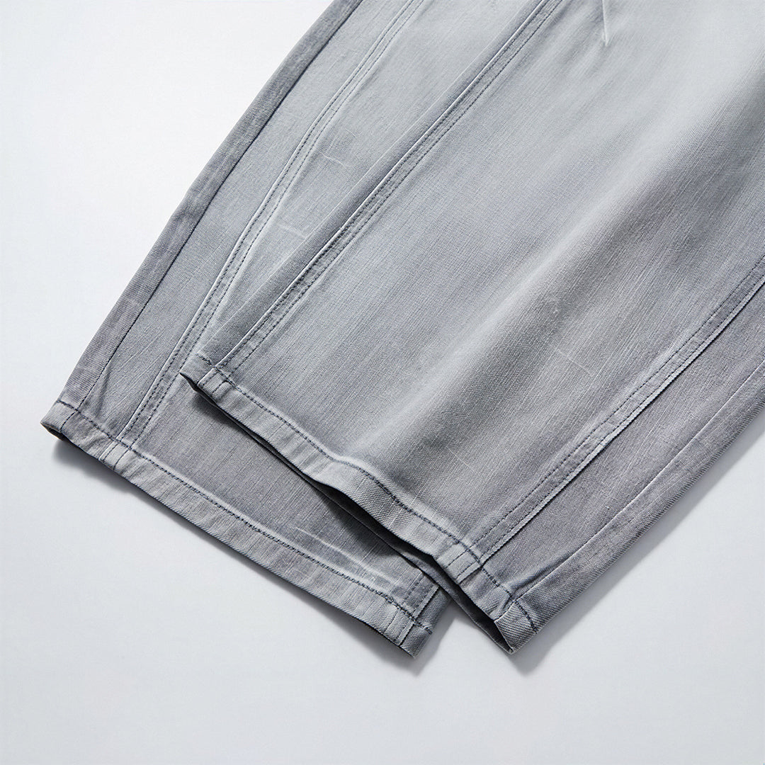 Men's Spring Light Blue Washed Wide Leg Denim Jeans