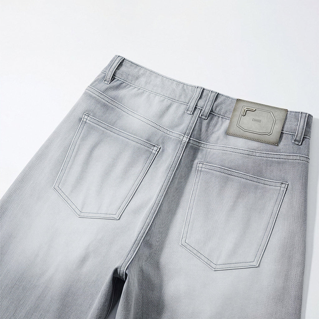 Men's Spring Light Blue Washed Wide Leg Denim Jeans