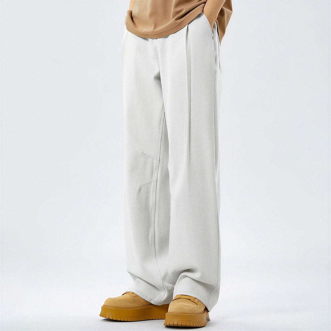 Men's Spring Off-White Washed Wide Leg Denim Jeans