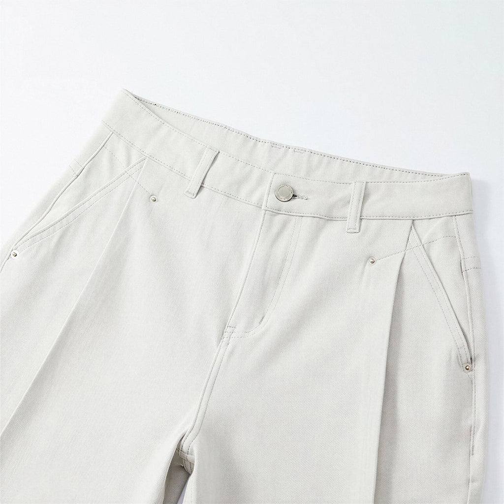 Men's Spring Off-White Washed Wide Leg Denim Jeans