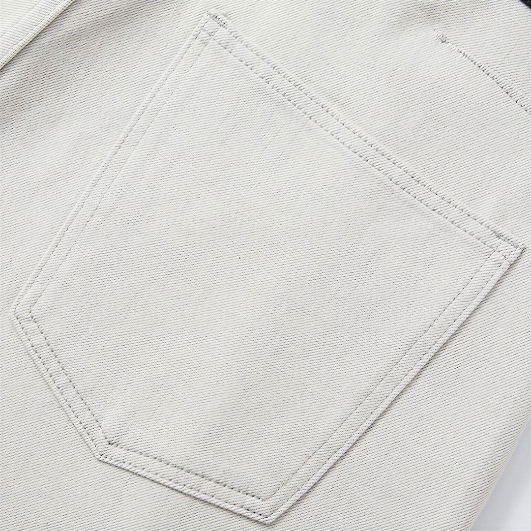 Men's Spring Off-White Washed Wide Leg Denim Jeans