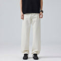 Men's Spring Off-White Embroidered Straight Denim Jeans