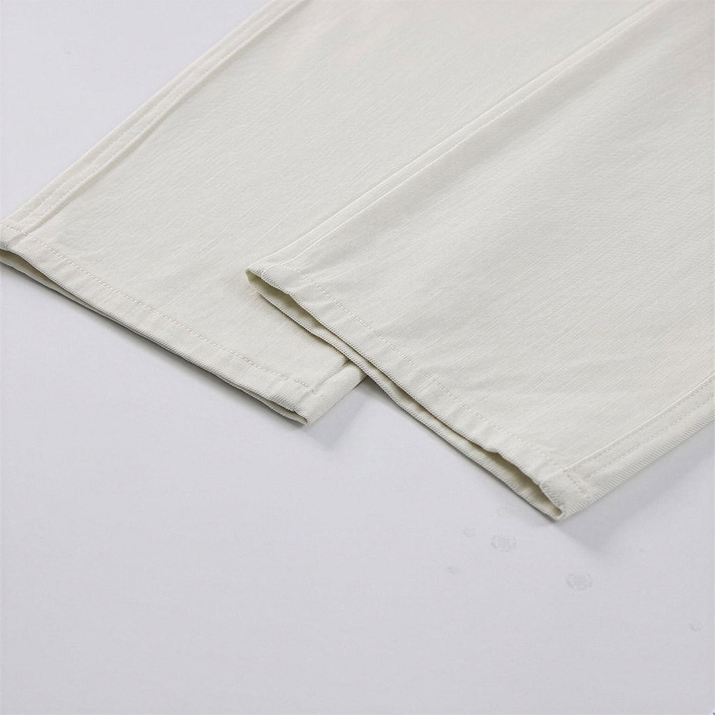 Men's Spring Off-White Embroidered Straight Denim Jeans