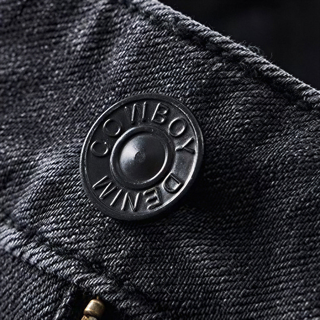 Men's Spring Black-Grey Washed Straight Denim Jeans