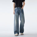 Men's Spring Blue Washed Straight Leg Denim Jeans