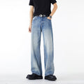 Men's Spring Blue Splatter Print Straight Leg Denim Jeans