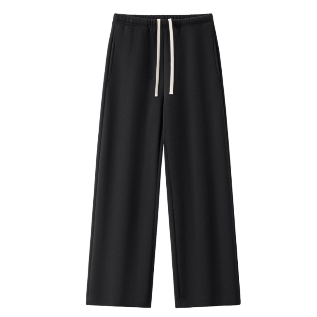 Unisex Spring Cotton Wide-Leg Drawstring Pocket Sweatpants