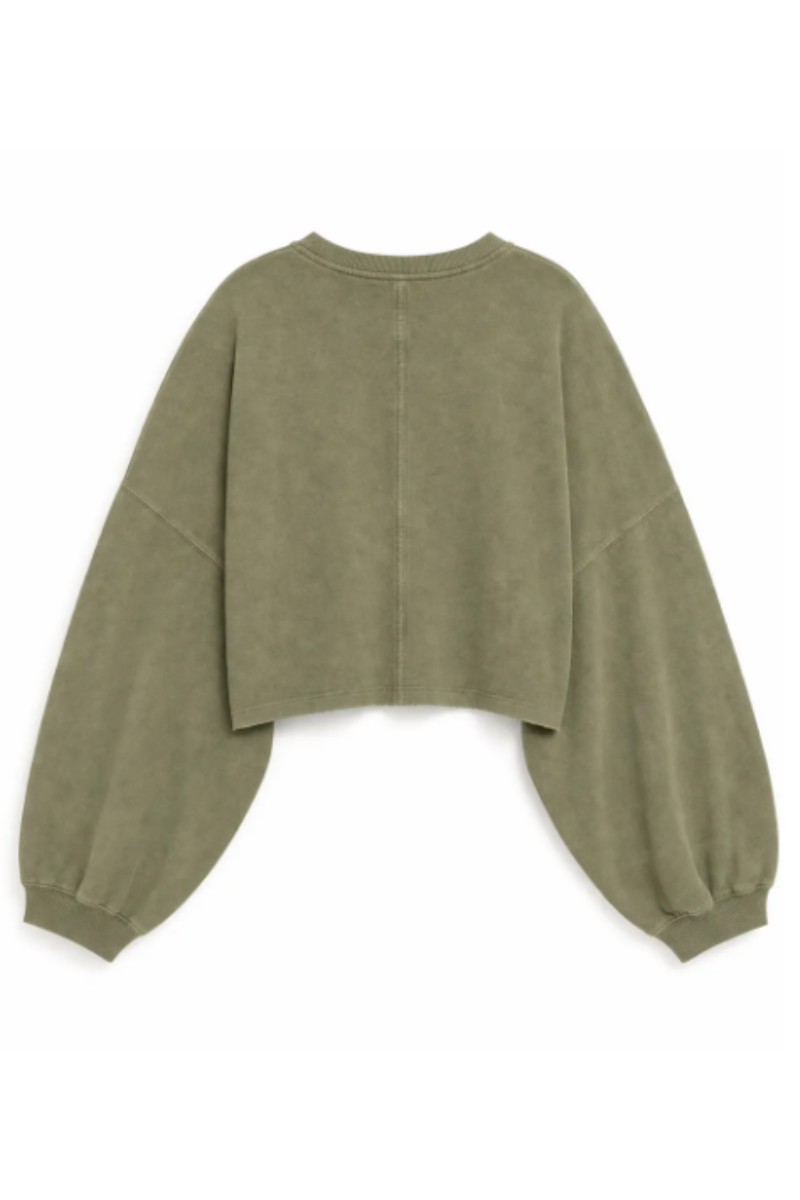 Women Spring Lightweight Cropped Batwing Long Sleeve Top