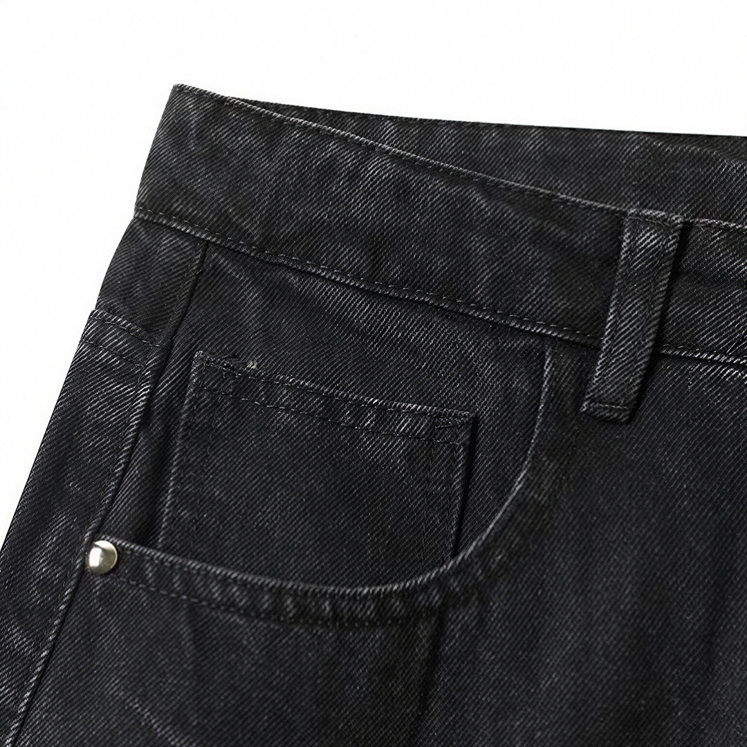 Men's Spring Lightning Washed Wide Leg Denim Jeans