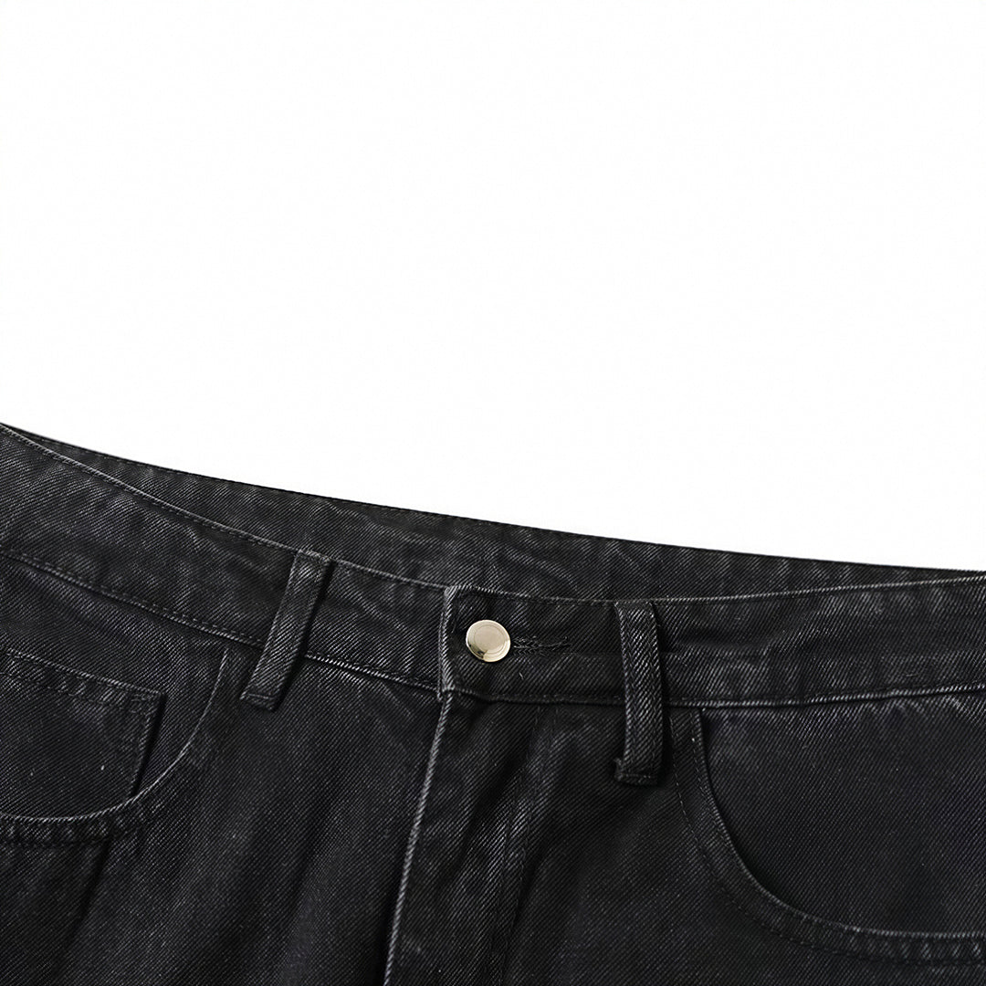 Men's Spring Lightning Washed Wide Leg Denim Jeans