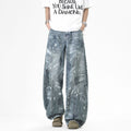 Men's Spring Graffiti Barrel Baggy Wide Leg Denim Jeans