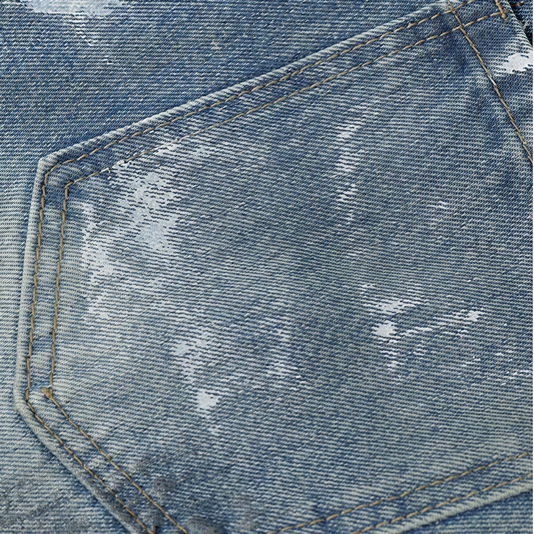 Men's Spring Graffiti Barrel Baggy Wide Leg Denim Jeans