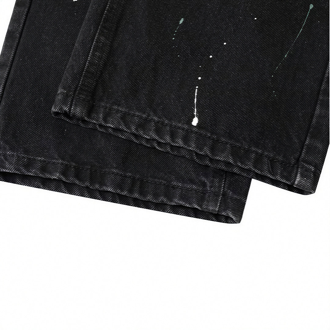 Men's Spring Splash Ink Graffiti Baggy Denim Jeans