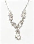 Ladies Elegant Rhinestone Tear Drop Necklace Set