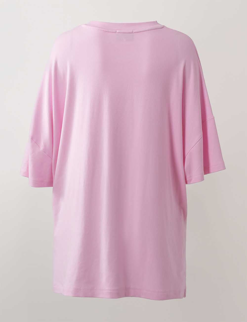 Ladies Solid Loungewear Outfits Loose Top & Slim Shorts Set