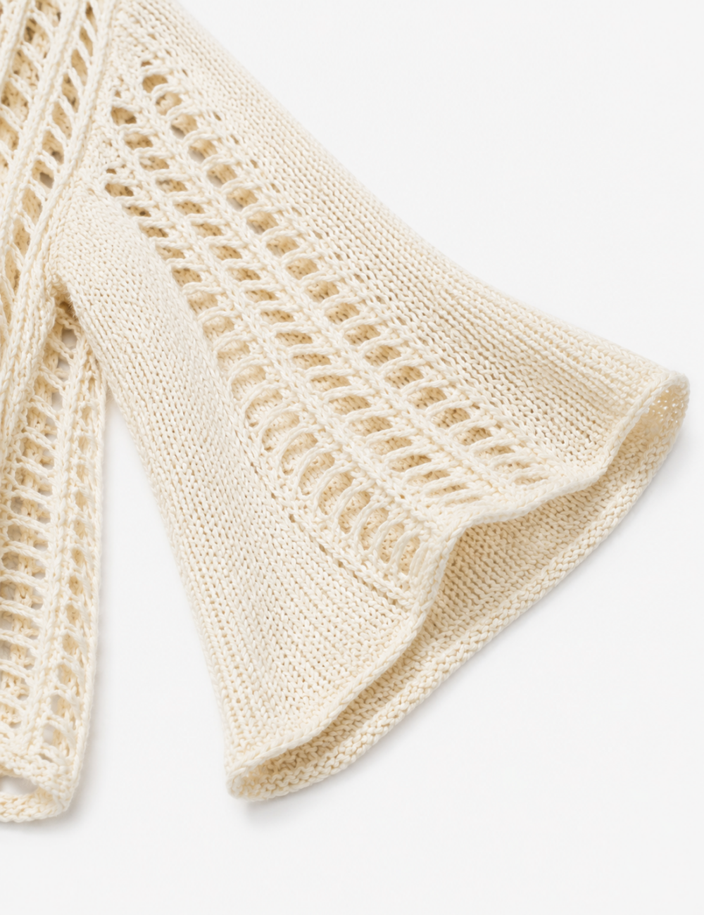 Ladies Long Sleeve Knit Mesh Hollow Out Cropped Cover Up