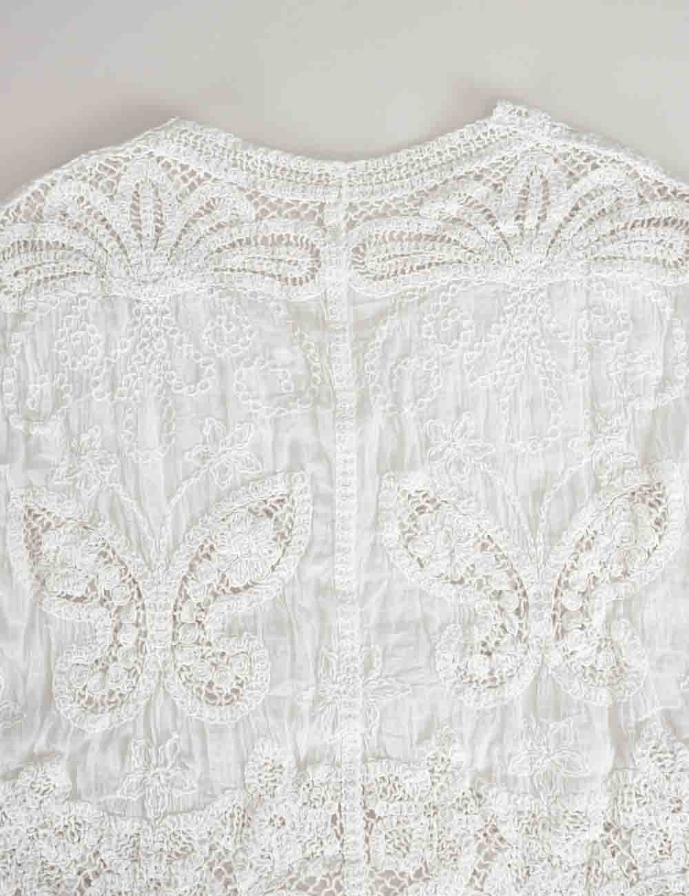 Ladies Crochet Embroidered Kimono Sleeves Cardigan