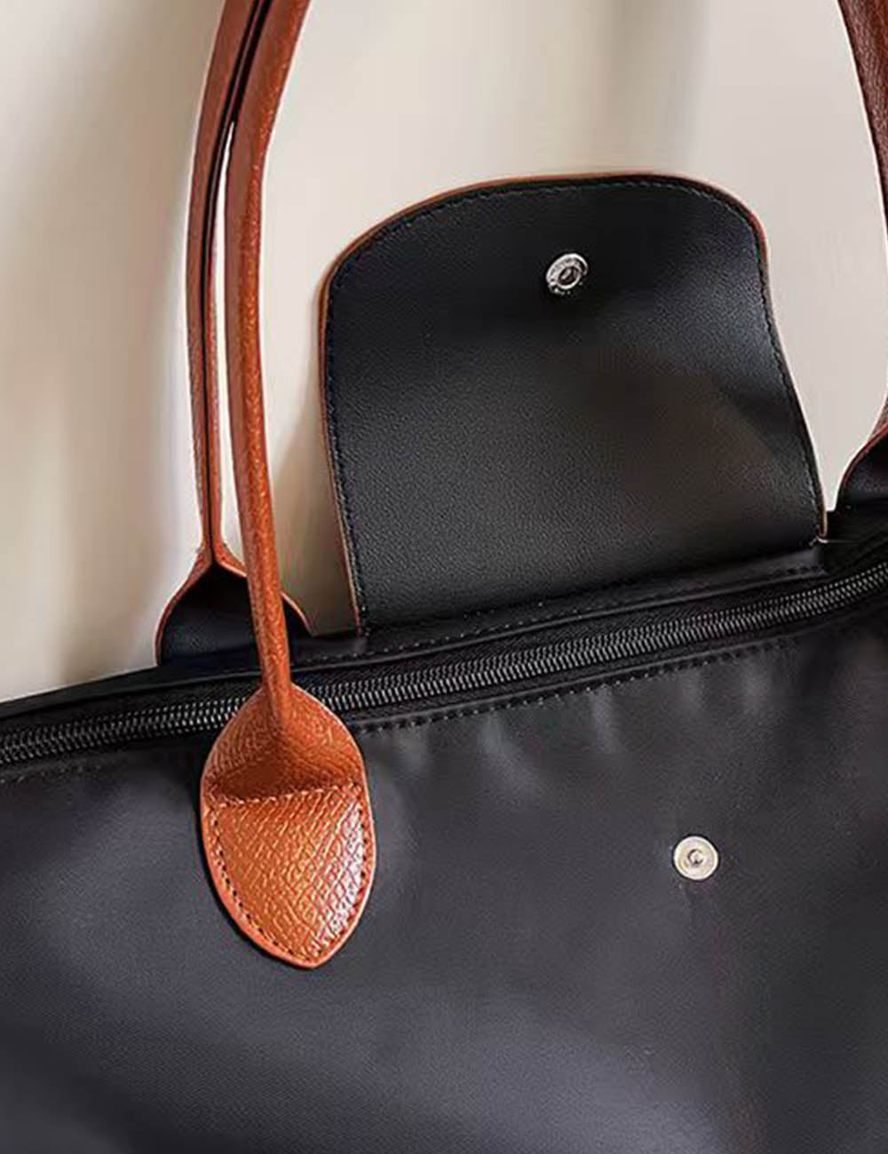 Ladies Color Block Nylon Shoulder Tote Bag