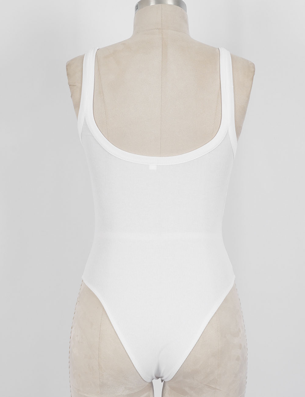 Ladies Ribbed Scoop Neck Tank Top Sleeveless Bodysuit