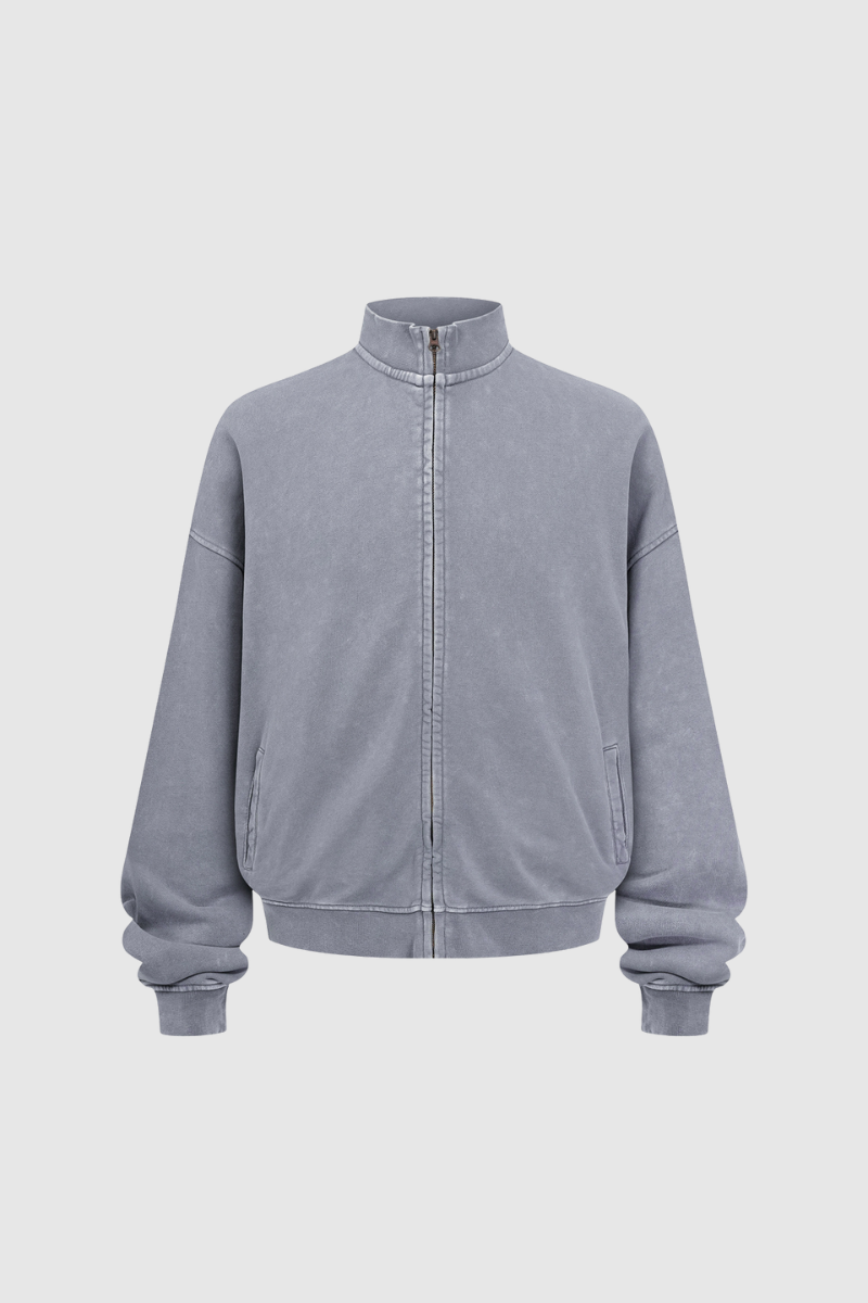 Men's Fall Clothing Cotton Wax-Dyed Stand Collar Jacket