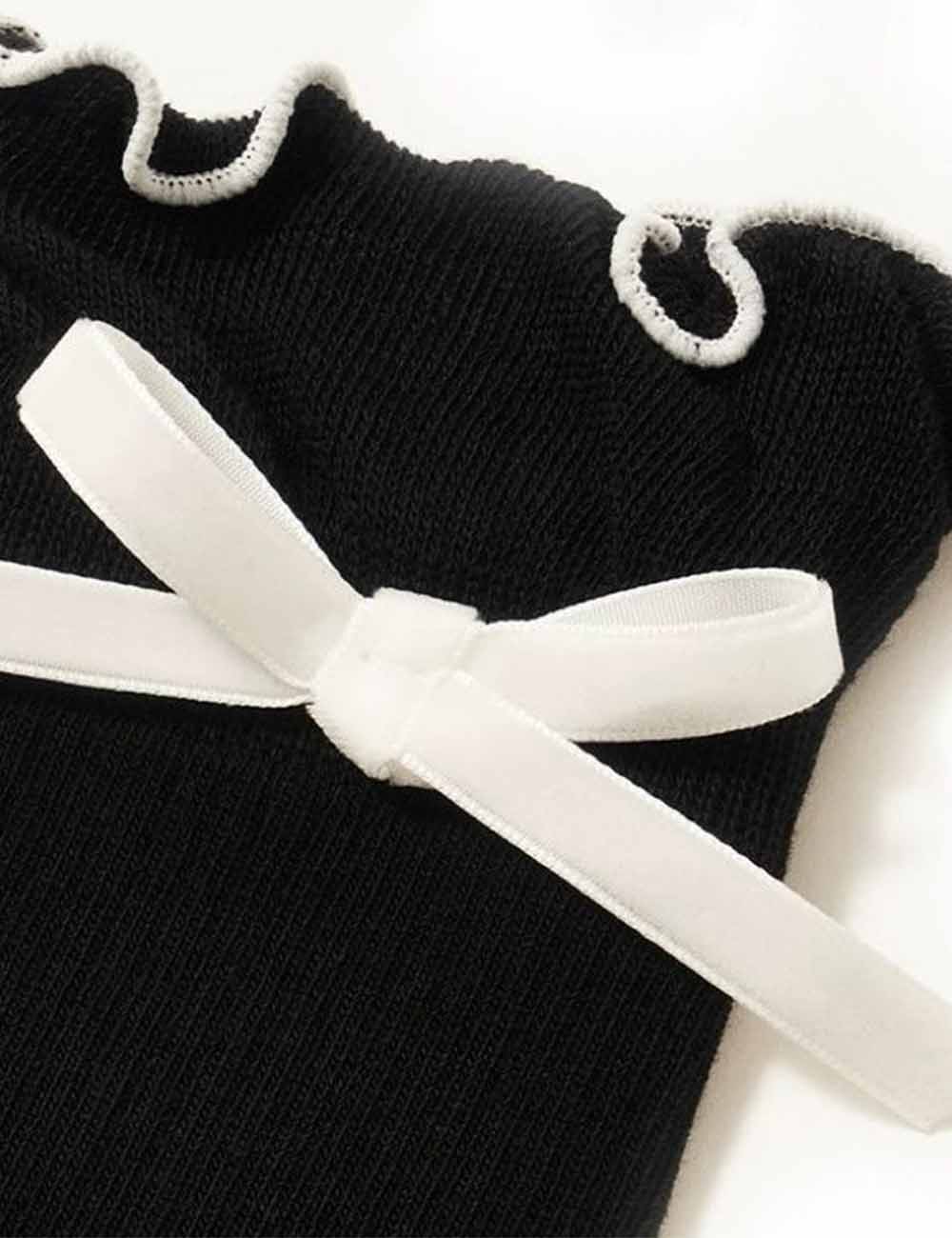 Ladies Cute Ruffle Bow Knee High Socks