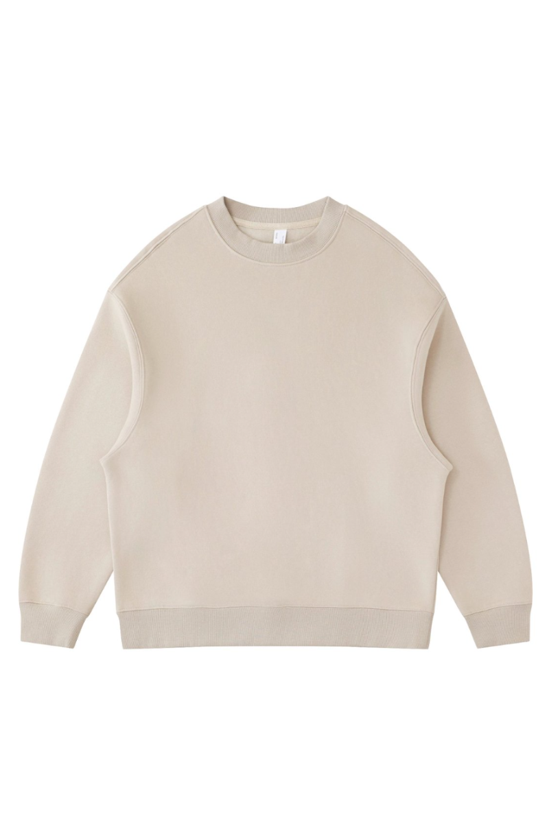 Unisex Fall Clothing Fleece Loose Crew Neck Sweatshirt