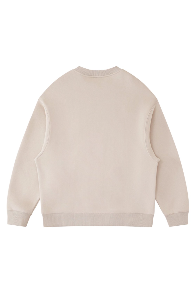 Unisex Fall Clothing Fleece Loose Crew Neck Sweatshirt