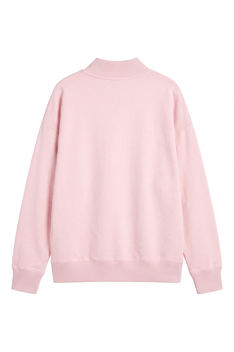 Unisex Fall Clothing Fleece Relaxed Mock Neck Sweatshirt
