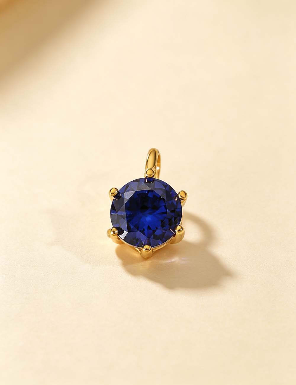 Ladies Minimalist Classic Round CZ Charm Pendant