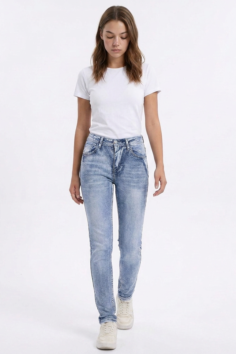 Women's Light Wash High Waist Stretch Skinny Jeans