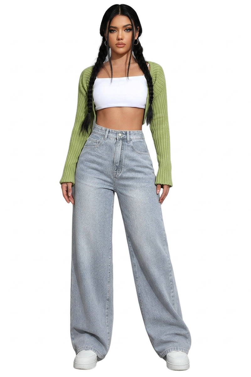 Women's Vintage Wash Loose Wide Leg Jeans