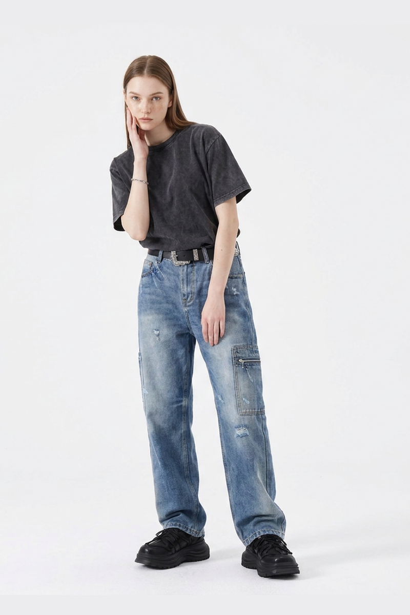 Women's High Waist Straight Leg Jeans